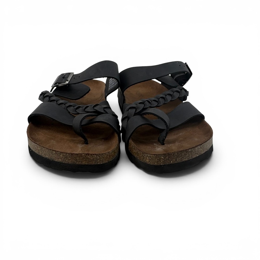 Sonoma Goods For Life Black Braided Strappy Cork Footbed Sandals Women's 7.5 - Picture 6 of 9